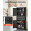 Armoire de rangement métallique, capacité de charge par tablette de 82 kg, hauteur 180 cm, avec 4 portes verrouillables, étagères réglables et 2 tiroirs. Parfait pour le garage, la maison, le bureau ou la buanderie. Couleur : noir.