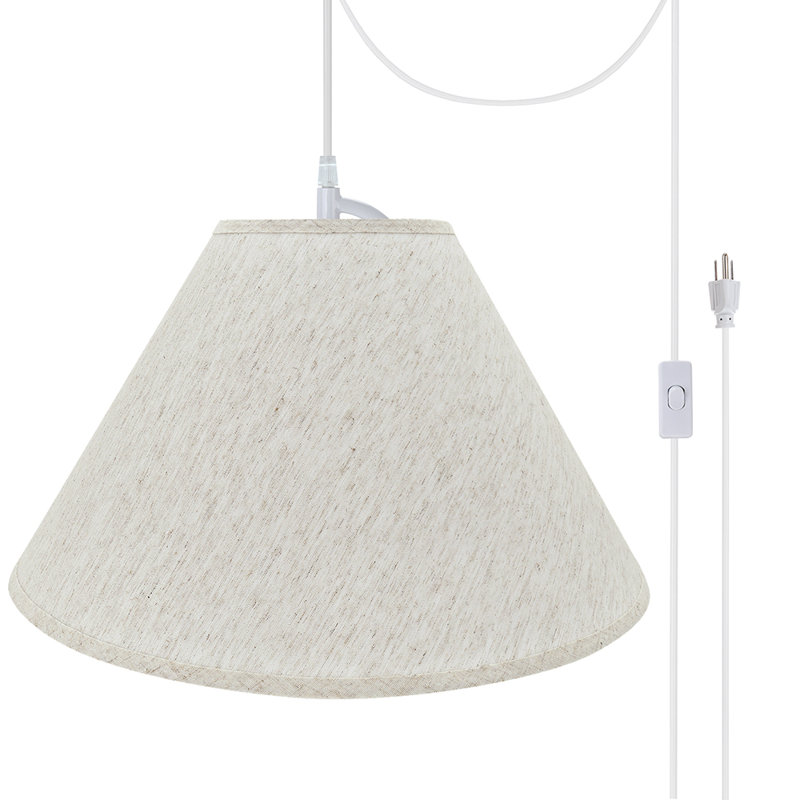 Luminaire suspendu pour 2 lumières unique Blanken, Beige, H 12,5 po x l 20 po x P 7 po