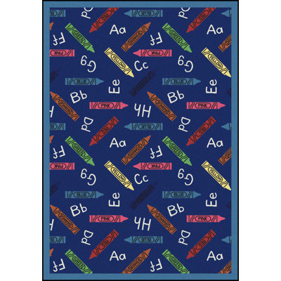 Educational Playful Patterns Crayons Area Rug