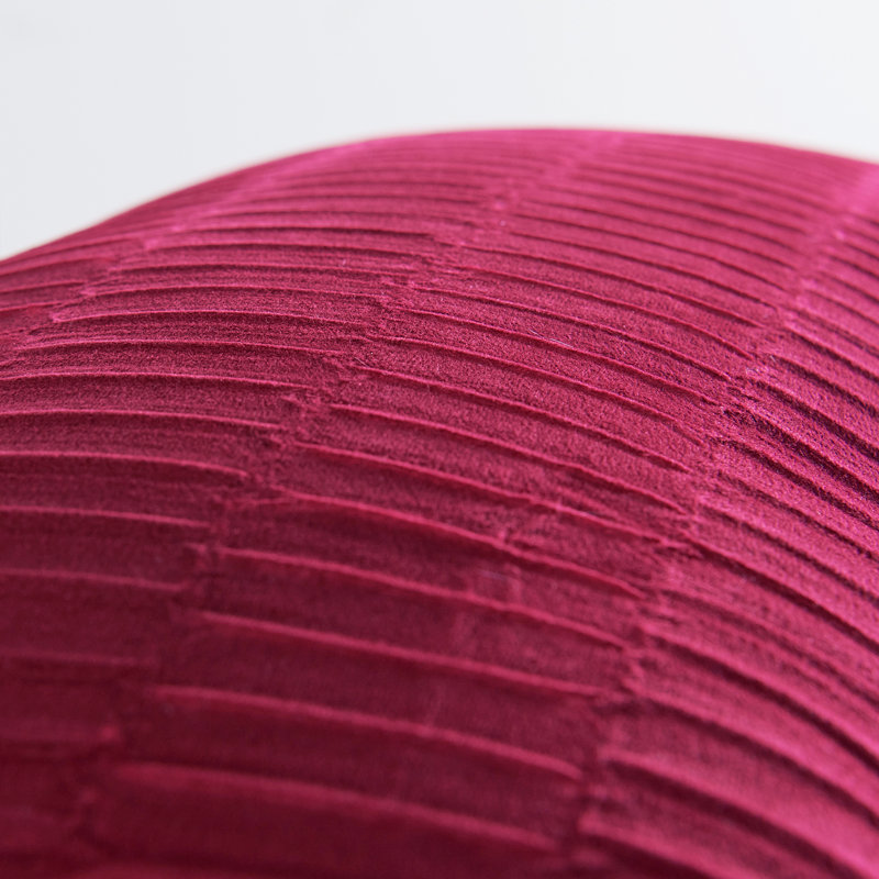 Velvet Pleated Throw Pillow Cover, Garnet