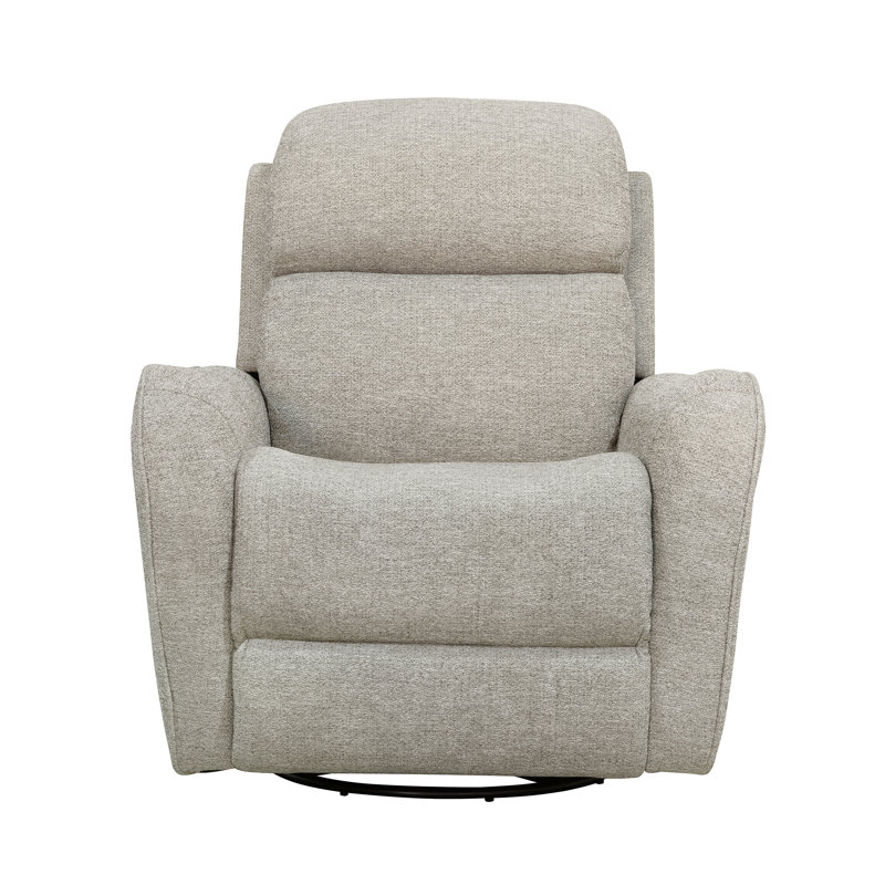 Royst Upholstered Swivel Power Recliner, Upgrade Muslin