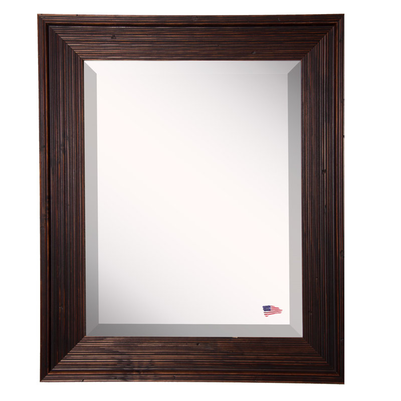 Miroir décoratif traditionnel Elisah, 31,75 po x 27,75 po, Brun