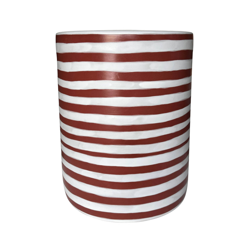 Tempest Ceramic Table In Red Stripes