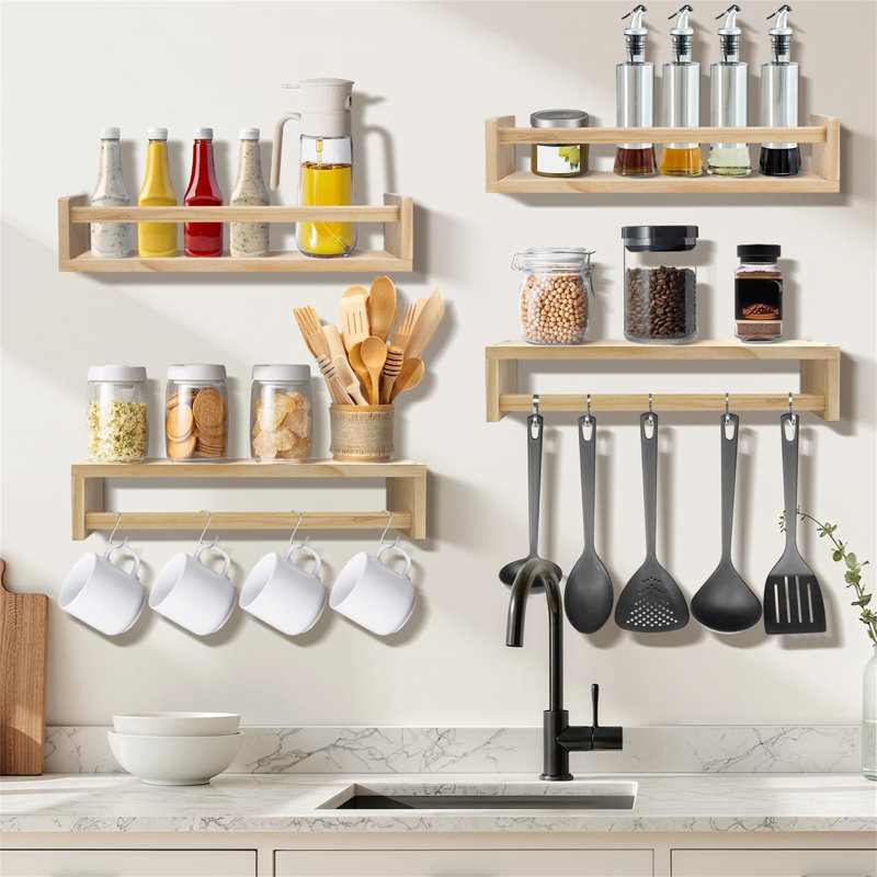 4 Piece Wood Bracket Shelf