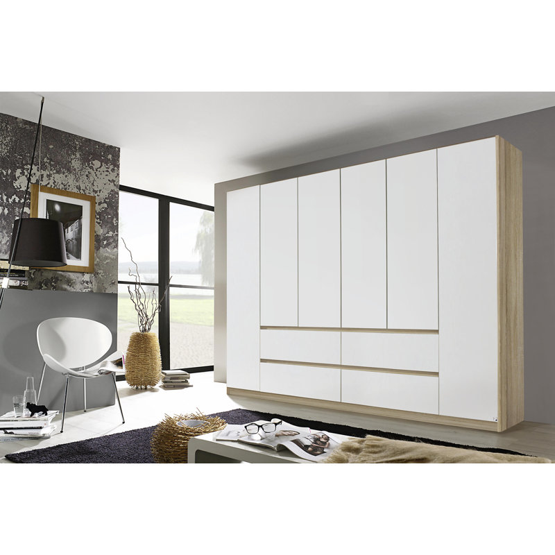 Mainz 6 Door Wardrobe, Alpine White/Brown