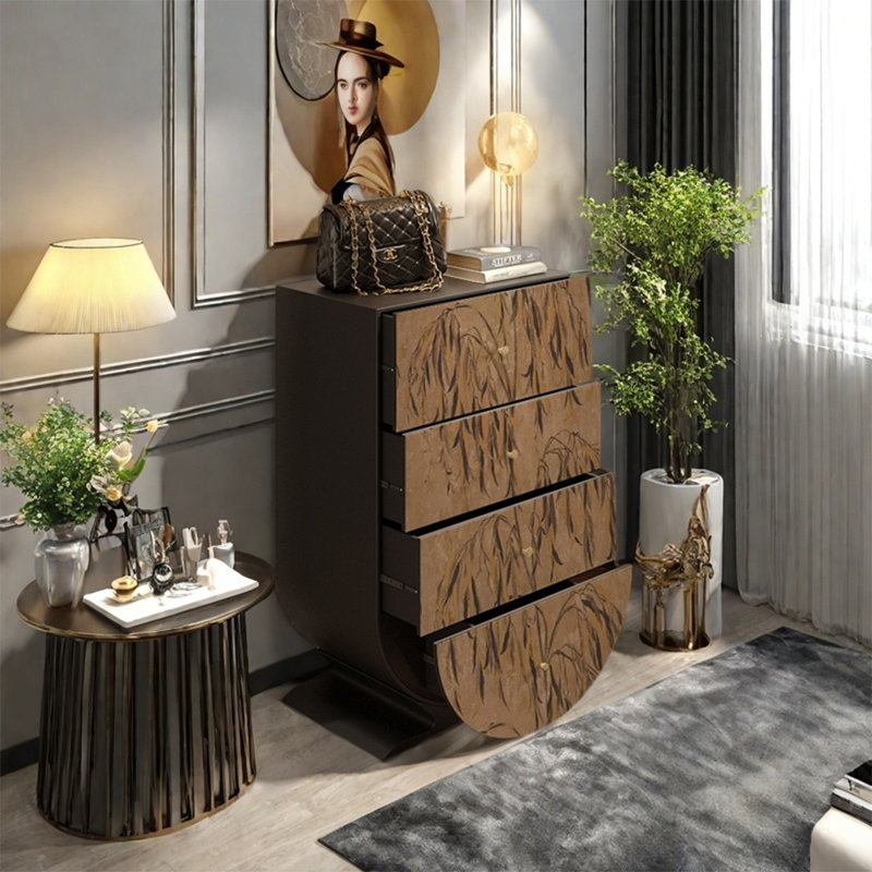 Elegant Walnut Decorative Cabinet with Storage