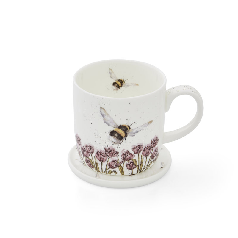 Classic Wrendale Designs  Bumblebee Mug & Coaster Set
