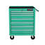Chariot à outils à roulettes 7 tiroirs avec roulettes - Armoire à outils verrouillable en métal vert avec tiroirs à billes pour l'organisation du garage