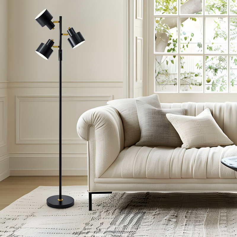 66.25" Modern Industrial Tree-shaped Floor Lamp.suitable For Living Room,bedroom And Office, Black