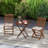 1 Pcs Solid Teak Wood Tray Table 28" High Folding Table With Removable Tray Top