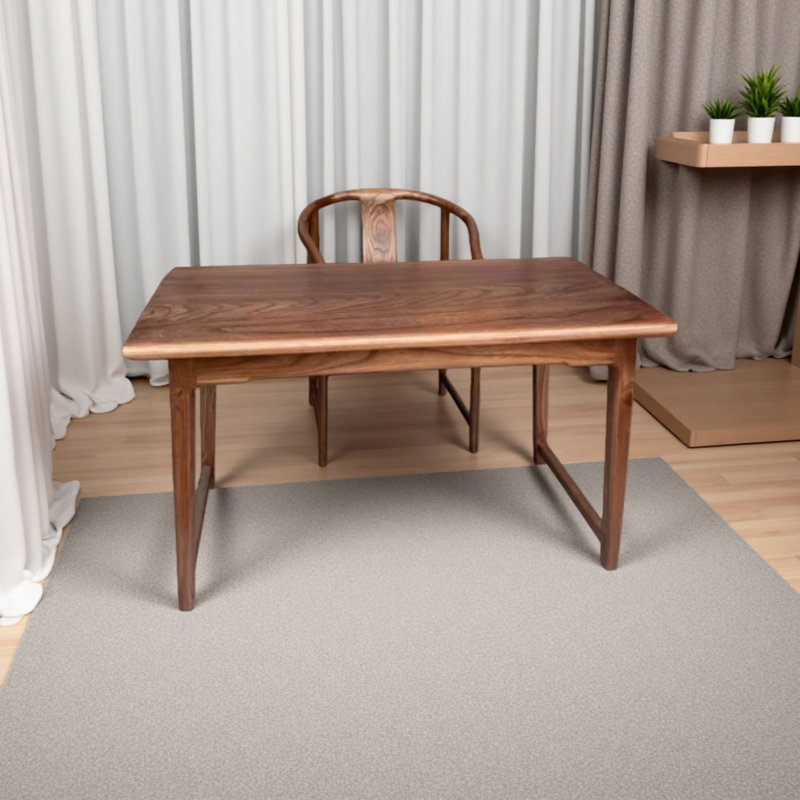 Bureau en bois massif à texture naturelle minimaliste, H 28,74 po x l 47,24 po x P 24,4 po