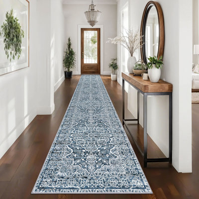 Area Rug Machine Washable Rugs with Rubber Backing for Living Room