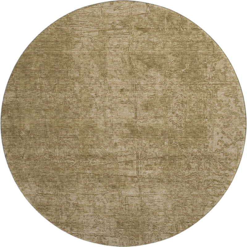 Premium Machine Washable Cerrito AMF559 Beige Rug, Round 8'