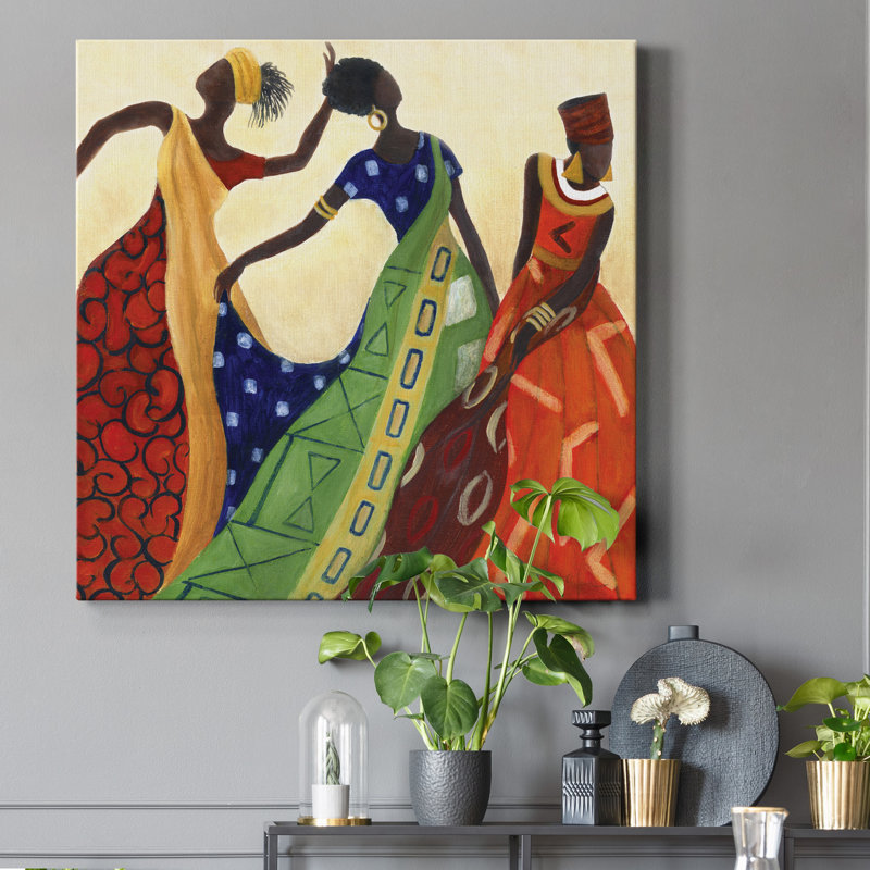 Les femmes de Marrakech I - reproduction sur toile tendue, H 24 po x l 24 po x P 1 po
