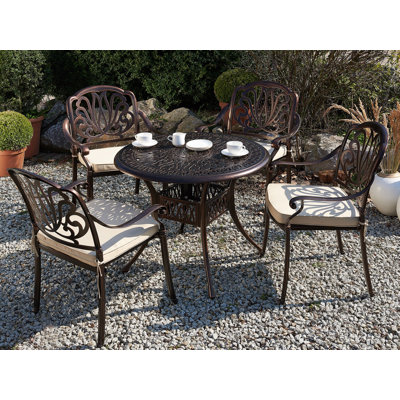 4-Sitzer Bistro-Set Aadhiran mit Polster