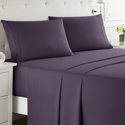  Ensemble de draps double brossé de luxe pour hôtel avec draps et taies d'oreiller très doux