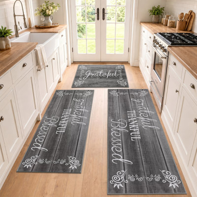Tapis de cuisine antidérapant lavable à la machine (ensemble de 3)