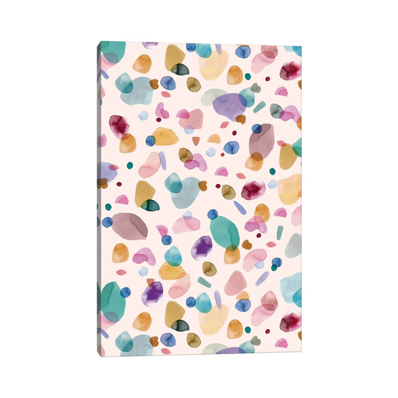 Pebbles Terrazzo Multi Memphis - Print on Canvas, Wrapped Canvas, 45.72cm H x 30.48cm W x 1.91cm D