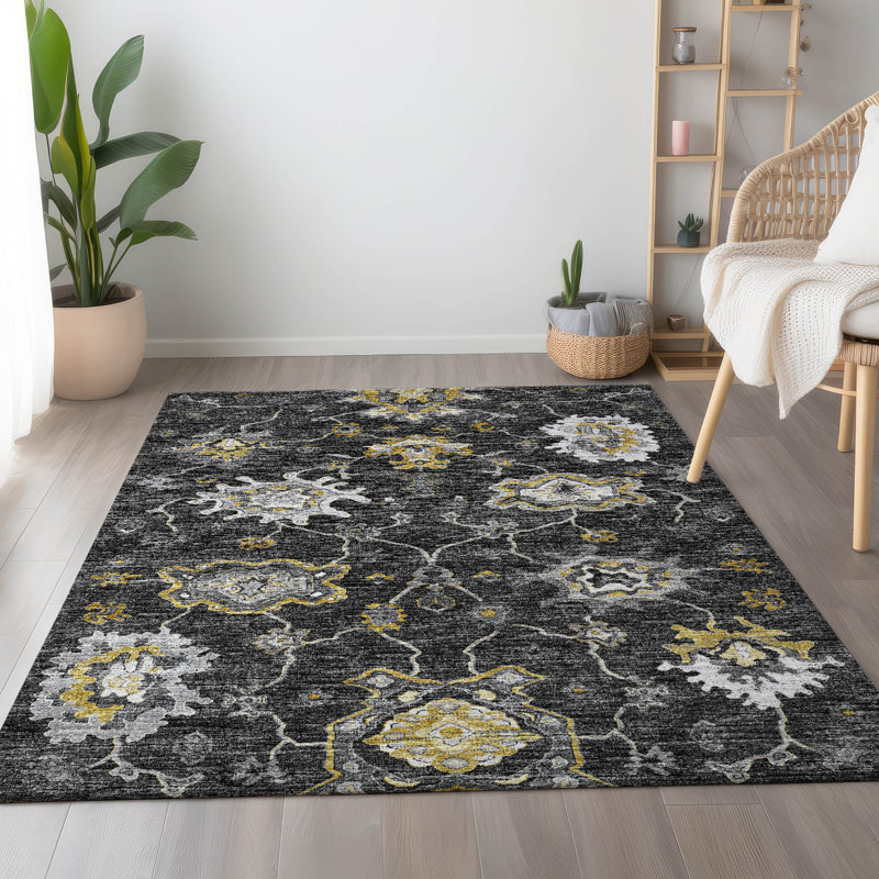 Tapis avec envers antidérapant Ellenmarie, Rectangle 2 pi 6 po x 3 pi 10 po