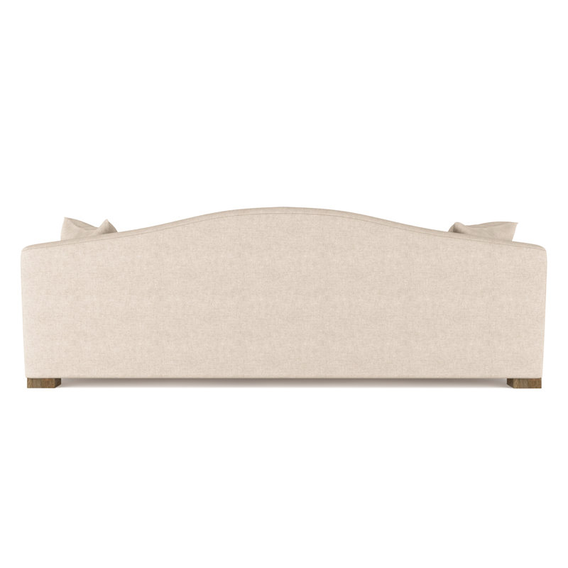 Horatio Camelback Taper Curved-Arm Sofa, Plush Velvet Oyster, 33" H x 108" W x 36" D, Dark Brown