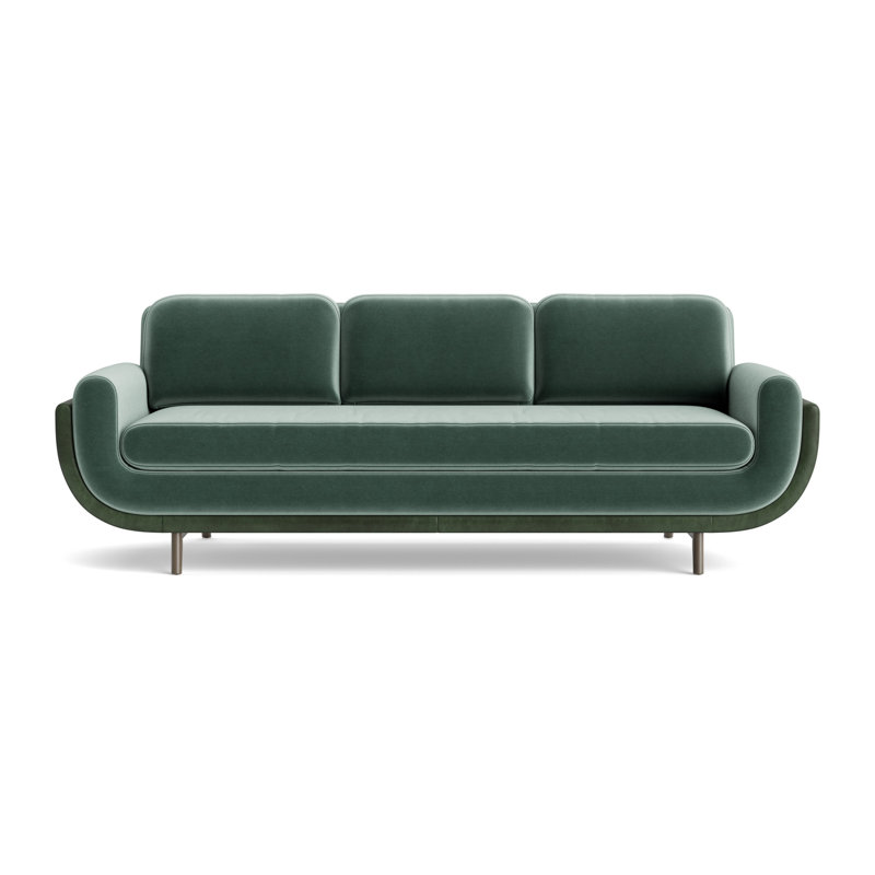 Regatta 100 Sofa, Performance Velvet - Jade/Bedford - Evergreen, Driftwood