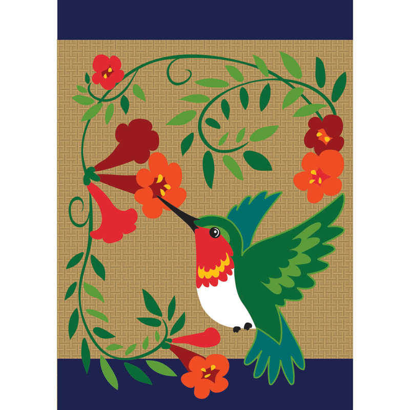 Drapeau de jardin en toile de jute 18 x 13 po Souci