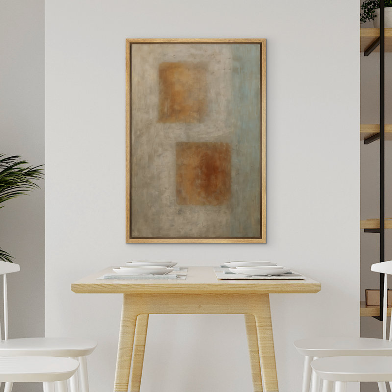 Art mural moderne sur toile abstraite de couleur rouille moderne, impression encadrée de tons terreux pour un décor de salon minimaliste ou industriel