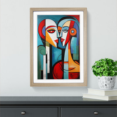 Lovers Constructivism No.2 - Single Picture Frame Print on Wood