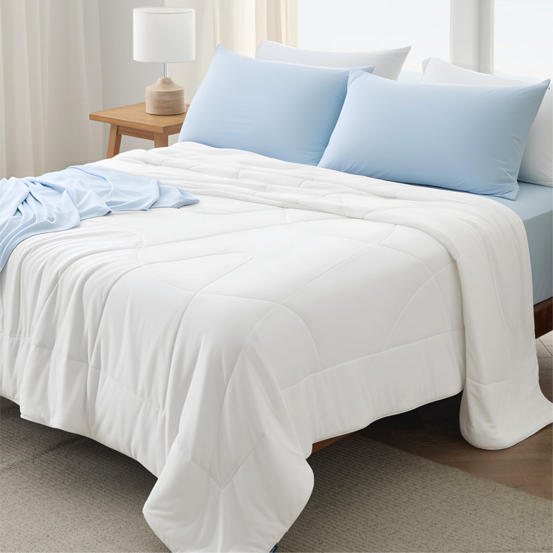 Bedsure King Cooling Comforter – Dual-Sided Moisture-Wicking Duvet Insert, Lightweight & Breathable, White, King Comforter