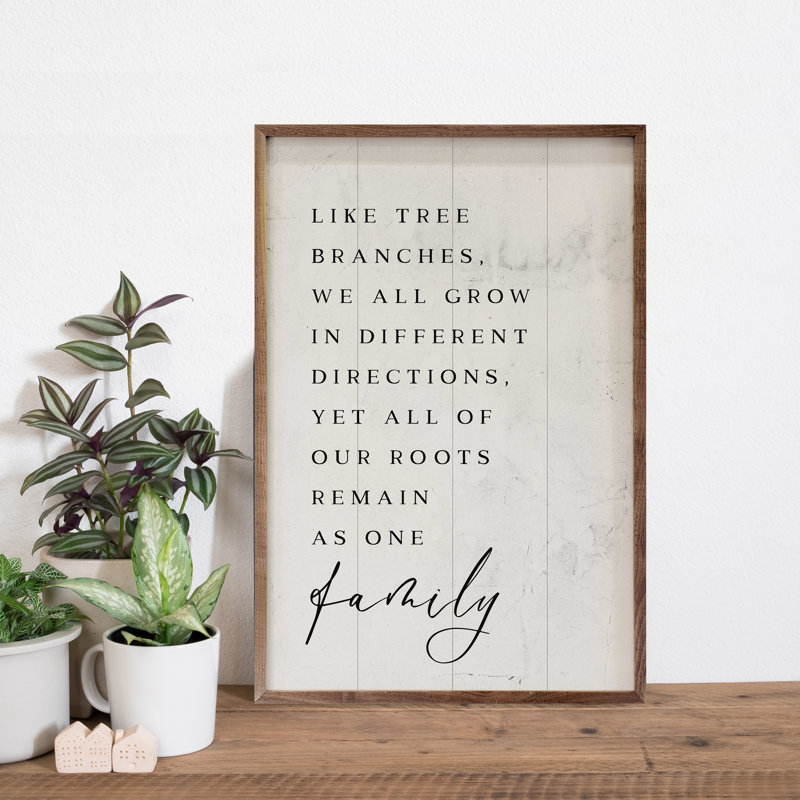 «Family Branches Whitewash» sur bois, H 8 po x l 5 po