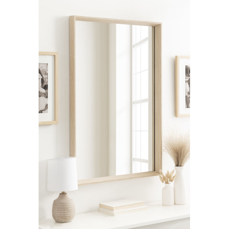 Miroir mural Farhee, 36 po x 24 po, Brun