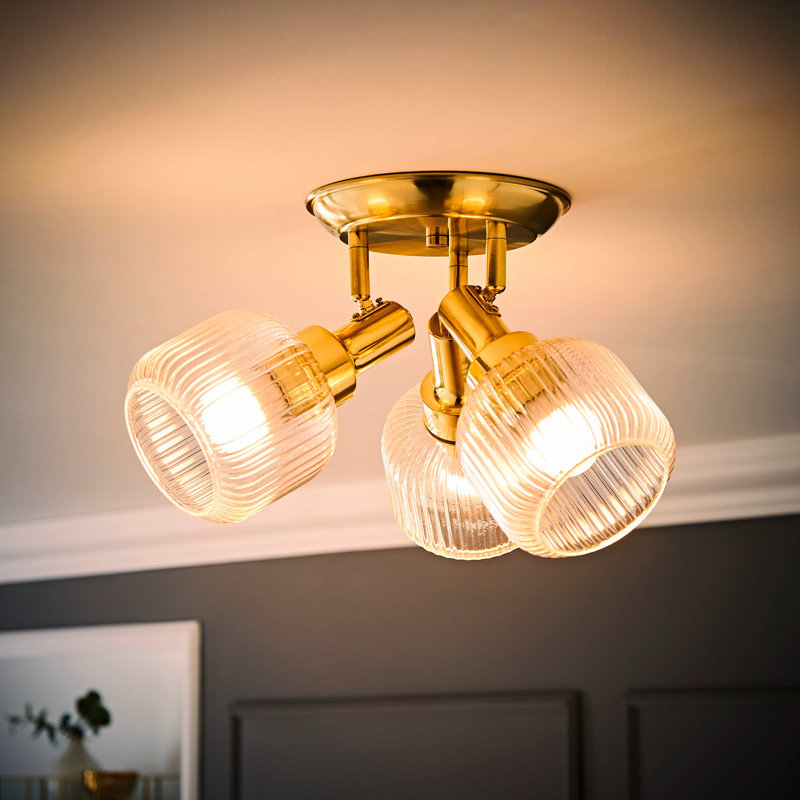 Allea Glass Spotlight, Antique Brass, Gold