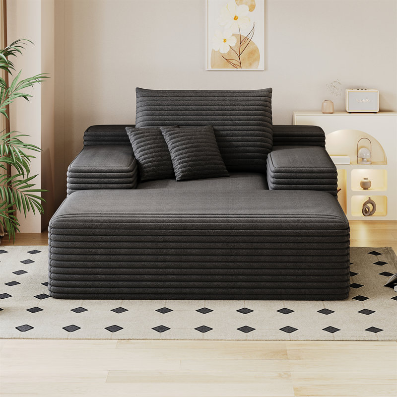 Méridienne 68 "* 51" d'intérieur, Gris foncé antique