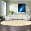 Élégant salon canapés modulaires en chenille beige