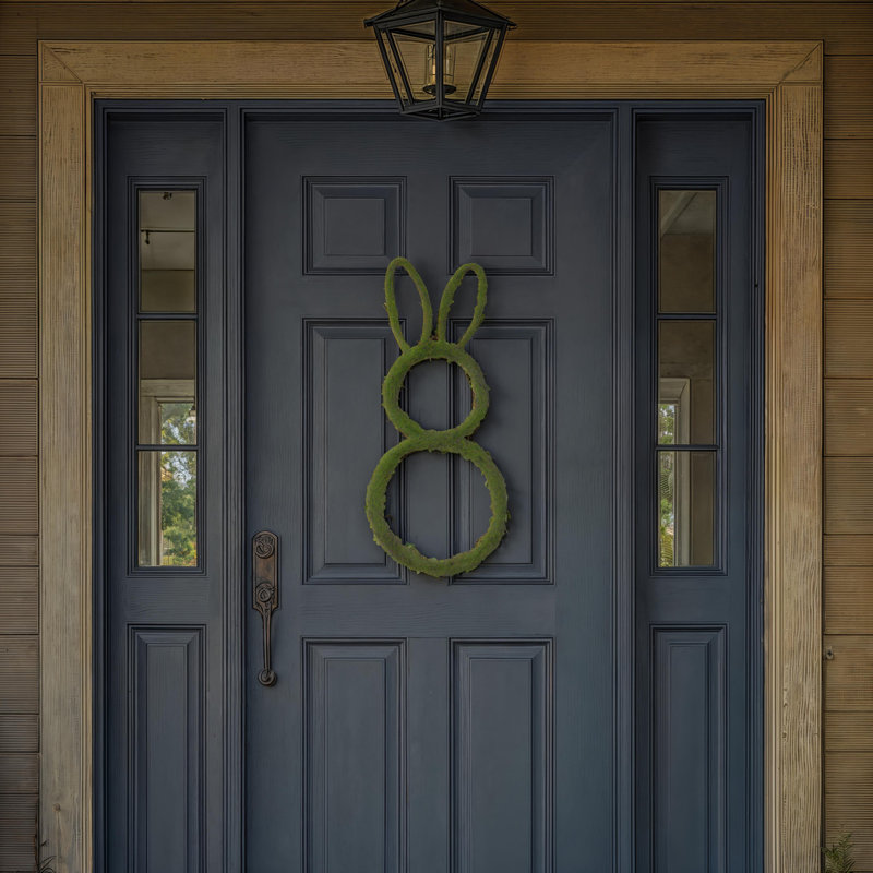 Vickerman 26"H x 12"W Bunny Outline Wreath. Made of natural twigs with a hint of artificial moss.