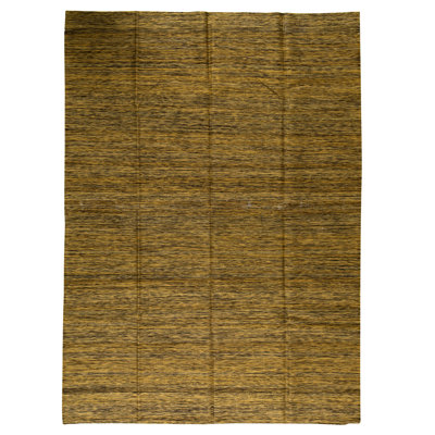 Flatweave Cotton Area Rug in Olive
