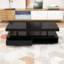 Table basse moderne à DEL avec 2 tiroirs et tablettes-264855481