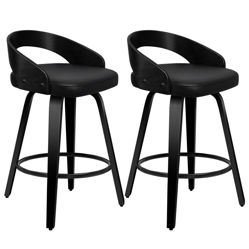 Swivel Upholstered Counter Stool with Metal Frame