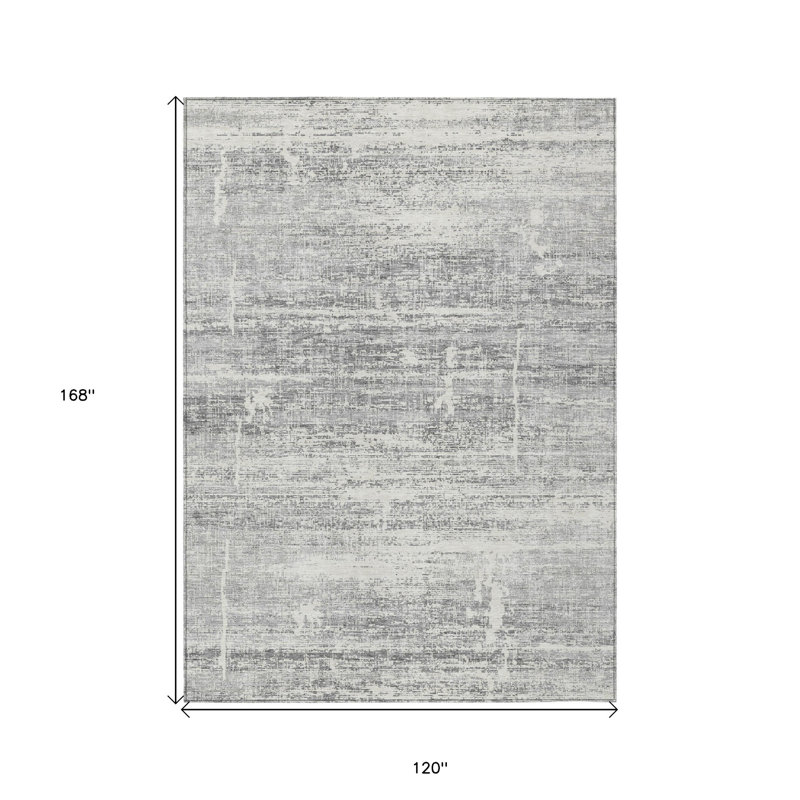 Tapis extérieur lavable abstrait gris anthracite et gris anthracite 10 pi x 14 pi