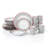 Resean 24 Piece Porcelain China Dinnerware Set - Service for 6