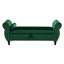 Banc repose-pieds rectangulaire en velours avec rangement et 1 coussin, émeraude