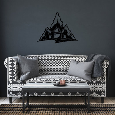 Decorative Metal Wall Accessory, Black, 20.5 x 27.6 inches | 100% Metal, Thickness: 0.06 inches | Perfect for Home Decor, Easy to Hang, Durable Design, Adds Modern Elegance to Any Room