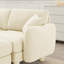Canapé-lit modulaire convertible en forme de L en tissu 3 avec pieds cylindriques uniques en forme de coquillage, amovibles, auto-enveloppés, beige, look élégant pour une maison relaxante, rembourrée, assise en mousse dense et ressort-871289544