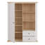 Modern Cottage Style Shelving Unit, 2 Drawers, 1 Door, 3 Open Compartments, Multi Purpose, Baby Room, Engineered Wood, White/Light Oak Decor, 119.3 cm W x 156.2 cm H x 43.5 cm D