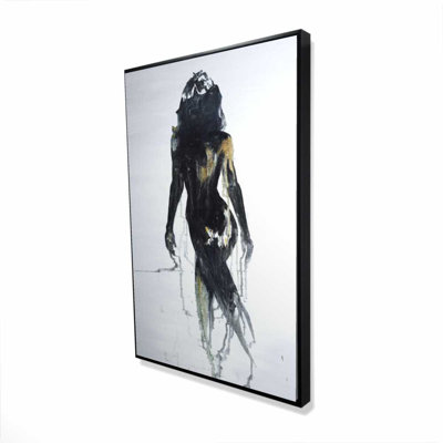 Art abstrait sur toile encadrée dorée