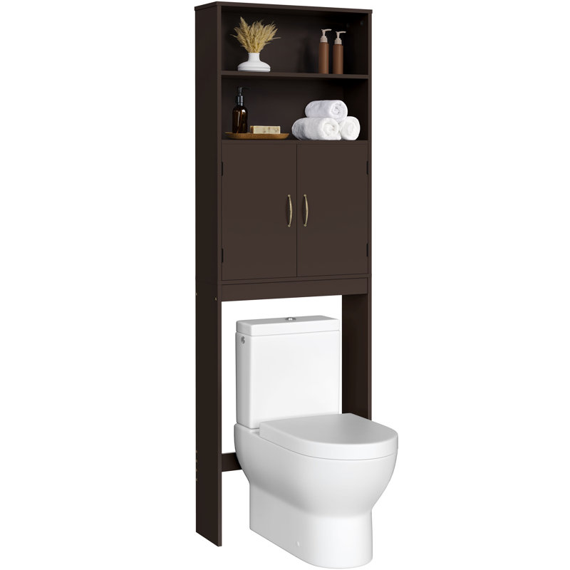 Armoire de rangement autoportante au-dessus de la toilette H 77 po Keedyn, Espresso