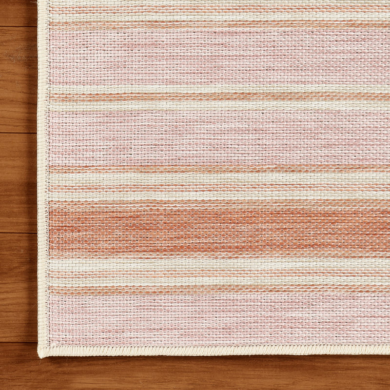 Laura Ashley Doreen Indoor Outdoor Area Rug, Pink, 5' x 7'
