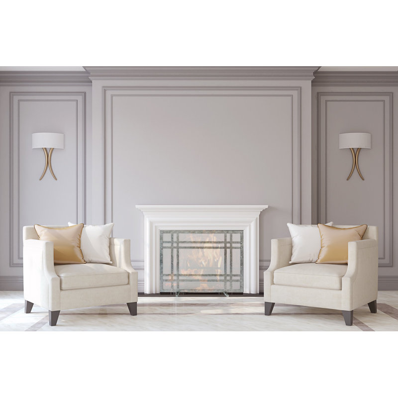 Montana Steel Fireplace Screen, Royal Silver