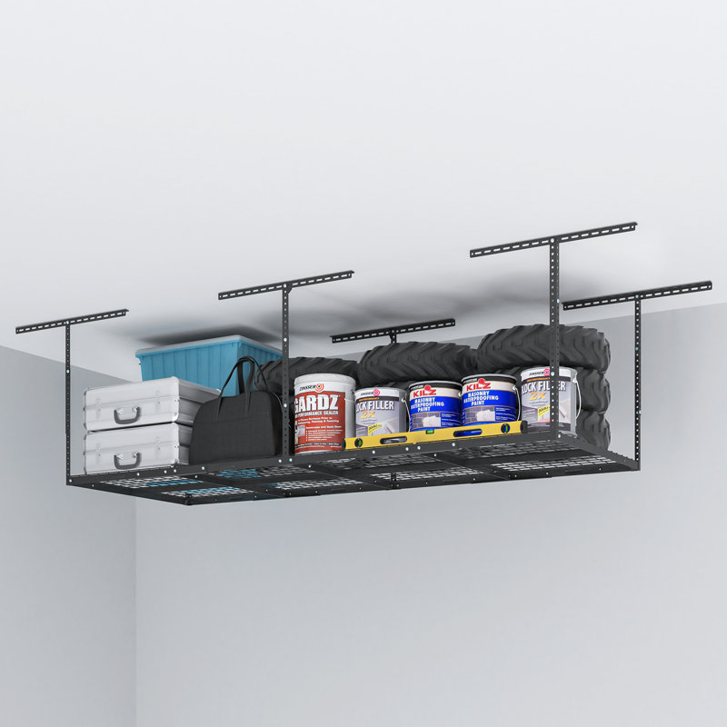 Supports de rangement pour plafond en acier Maryorie, Noir, H 40 po x l 96 po x P 36 po