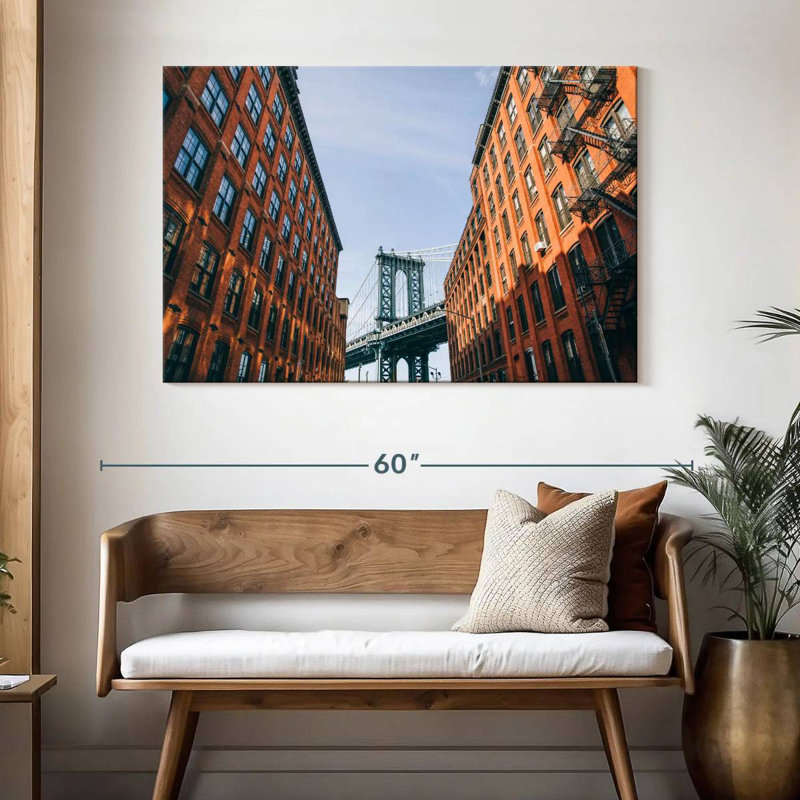 Paysage de Lilie Manhattan Bridge Street, H 32 po x l 48 po
